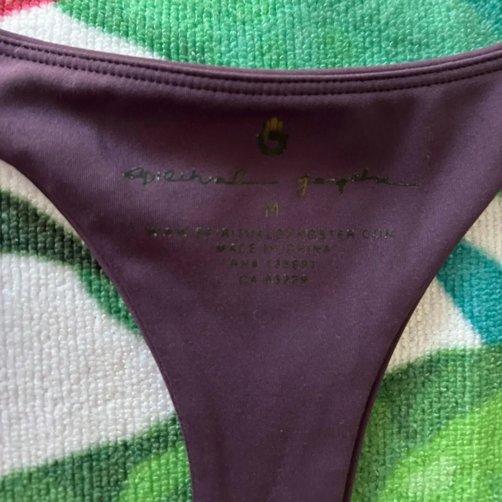 Spiritual Gangster Plum High-Rise Leggings & Bra Set - Picture 4 of 5